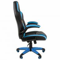 Кресло компьютерное СН GAME 15, экокожа, черное/голубое, 7022779