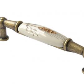 Ручка ALBA скоба бронза с керам.(501-004/96) Колосок